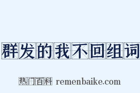 群发的我不回组词是什么意思的图片
